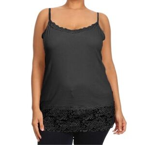 AMBIANCE 3 PACK SPAGHETTI STRAP LACE CAMI - BLACK SIZE 3X (NEW WITH TAGS) A16